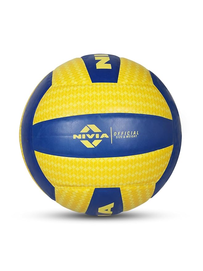 Nivia AIRSTRIKE PU Volleyball - Size: 4, Color : Yellow and Blue