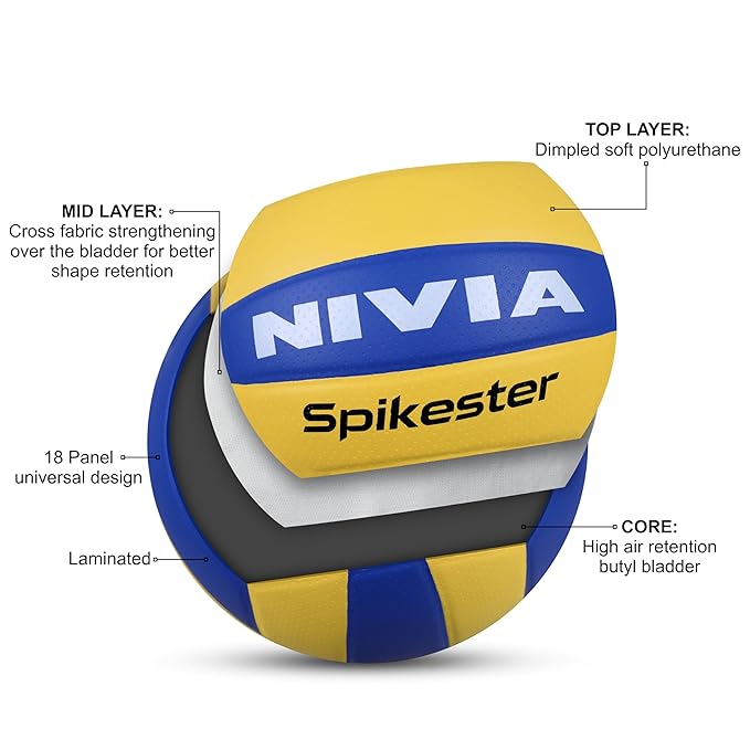 NIVIA Spikester Volleyball, Size - 4 (Multicolour)