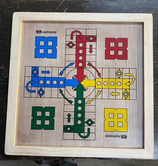 2 IN 1 Chess & Ludo Board with Chess Pieces & Ludo Coins