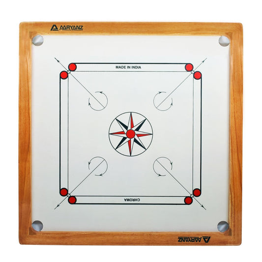 White Big Size Wooden Carrom Board with Coins and Stricker
